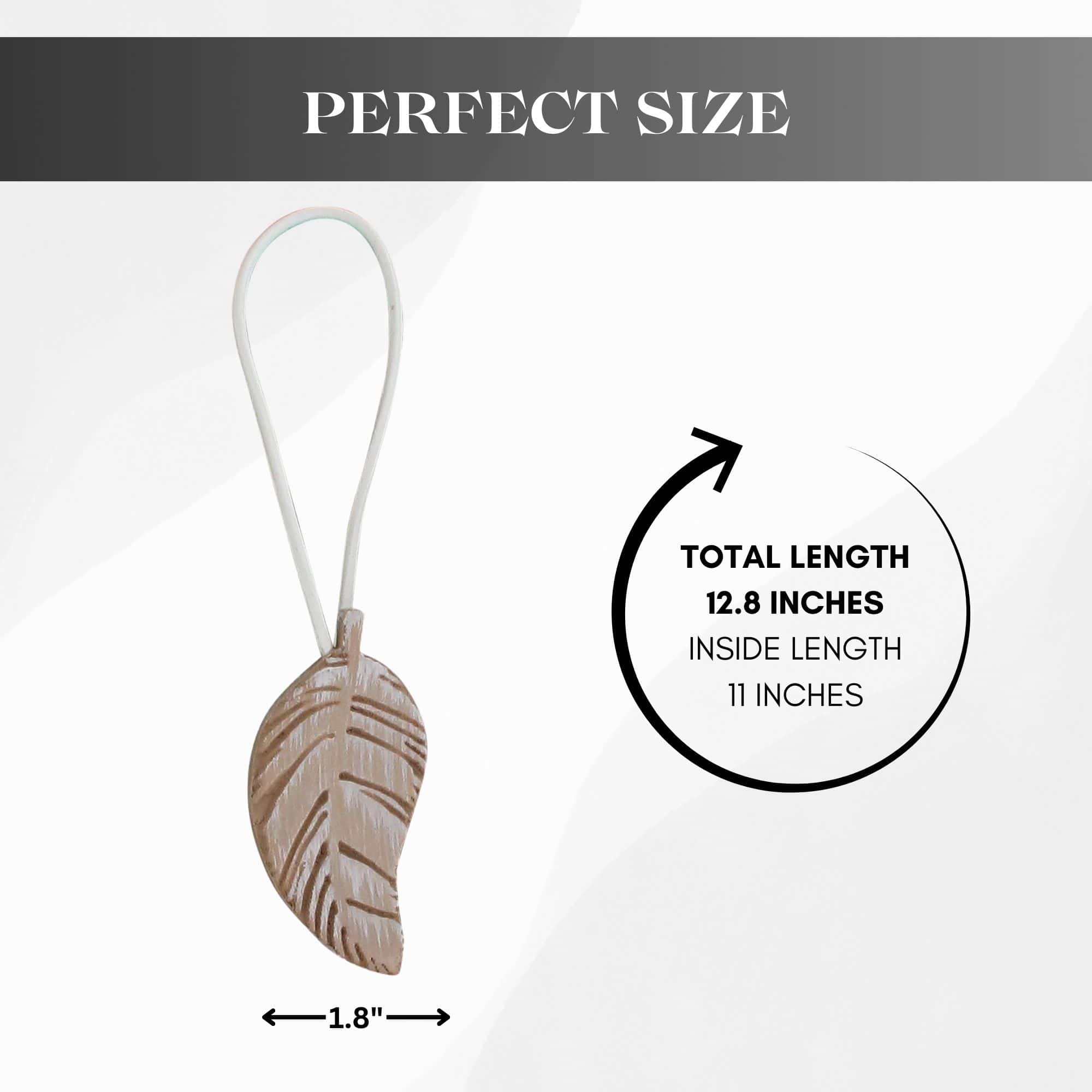 Evideco Set Of 2 Magnetic Wooden Leaf Curtain Tiebacks – Natural Home Accessories Tie Backs & Magnets Magnetic Tie Backs Small Tie Backs For Window Sheers