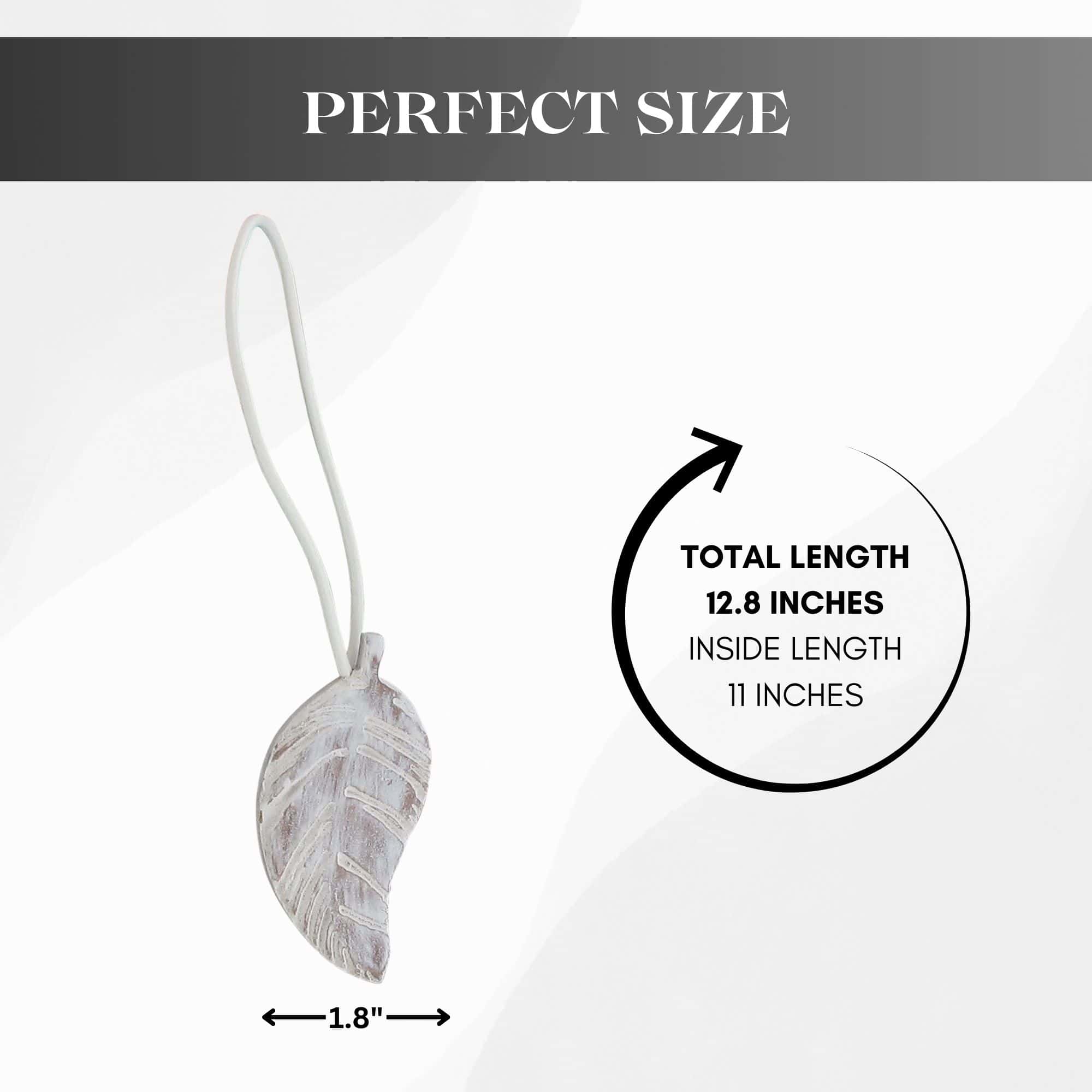 Evideco Set Of 2 Magnetic Wooden Leaf Curtain Tiebacks – White Home Accessories Tie Backs & Magnets Magnetic Tie Backs Small Tie Backs For Window Sheers