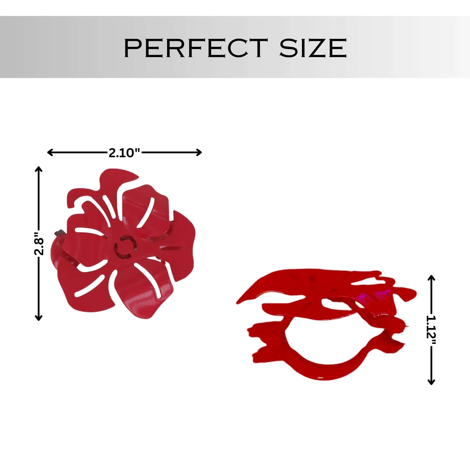 Evideco Set Of 2 Metal Curtain Tiebacks – Elegant Poppy Flower Design Clip – No Installation Required – Red Home Accessories Tie Backs & Magnets Curtain Clips Metal Curtain Clips