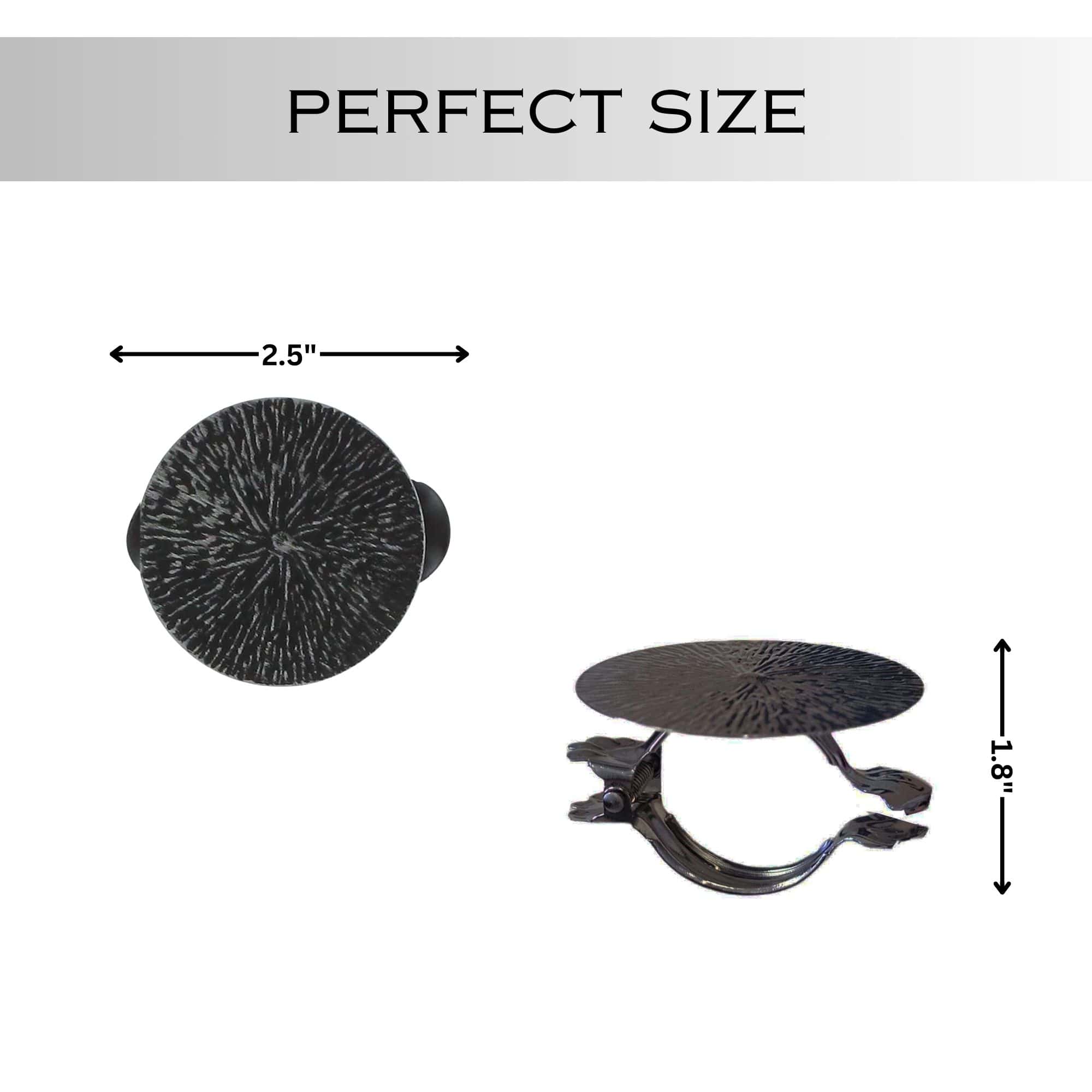 Evideco Set Of 2 Metal Curtain Tiebacks – Elegant Round Design Clips – Black/Silver Home Accessories Tie Backs & Magnets Curtain Clips Metal Curtain Clips