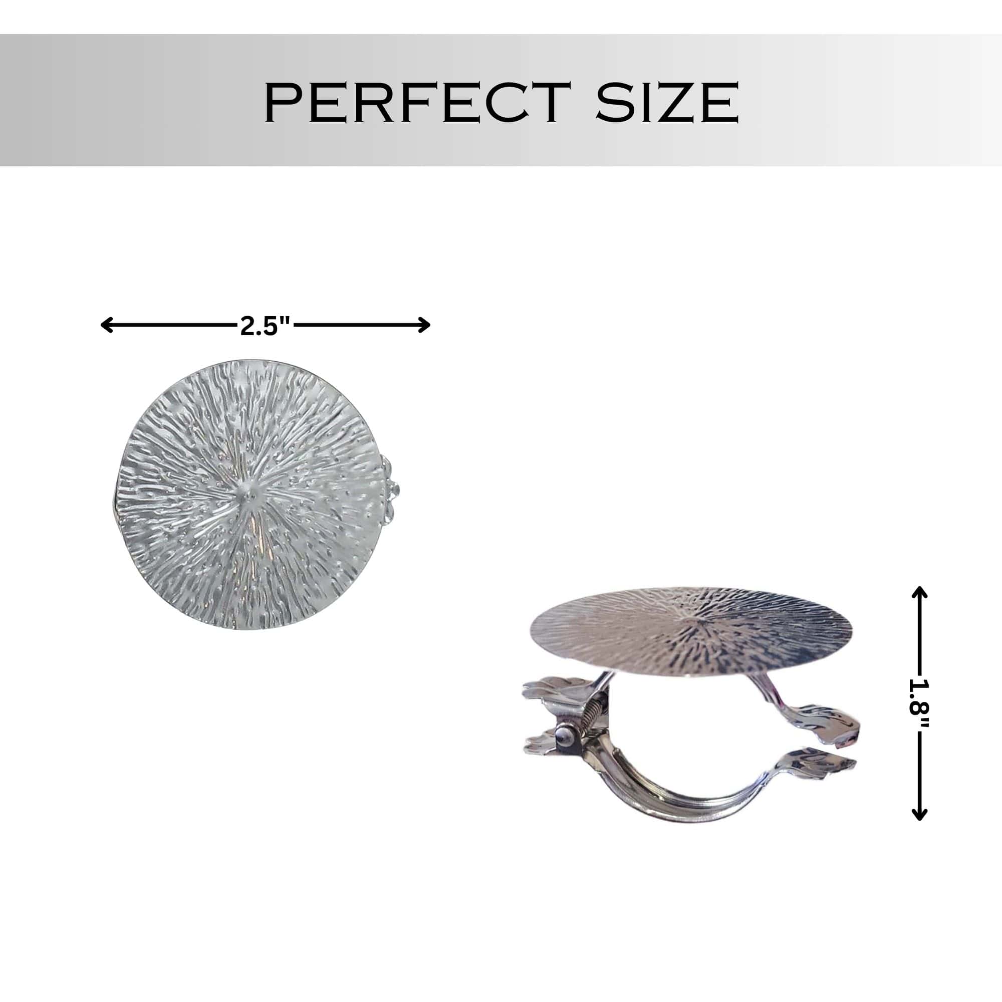 Evideco Set Of 2 Metal Curtain Tiebacks – Elegant Round Design Clips – Chrome Home Accessories Tie Backs & Magnets Curtain Clips Metal Curtain Clips