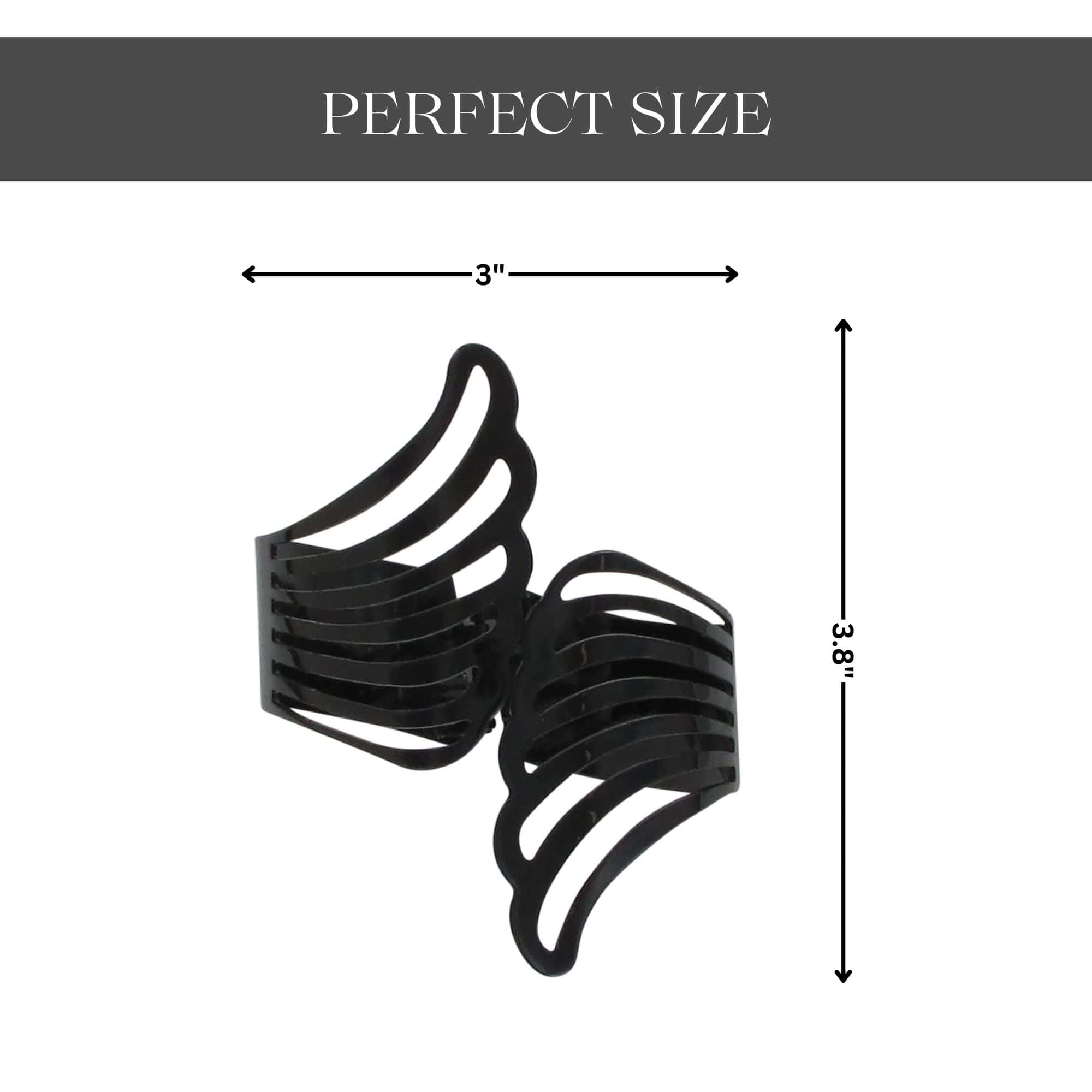 Evideco Set Of 2 Metal Wings Curtain Tiebacks – Elegant And Durable Design – Black Home Accessories Tie Backs & Magnets Cuff Tie Backs Small Tie Backs For Window Sheers