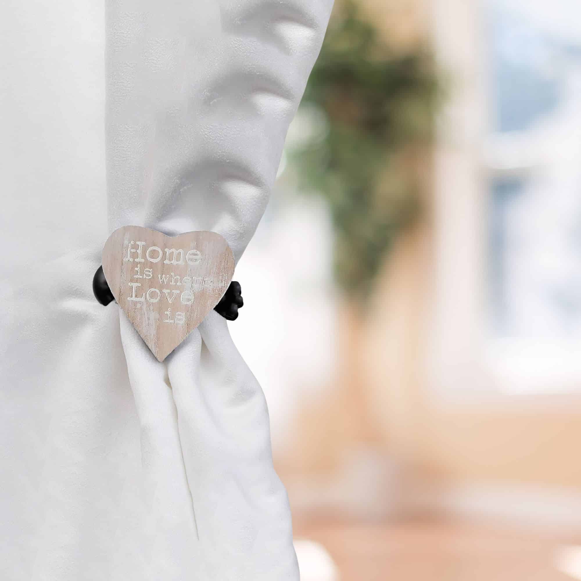 Evideco Set Of 2 Wooden Heart Curtain Tiebacks – Clip Design – Natural Home Accessories Tie Backs & Magnets Curtain Clips Wood Curtain Clips