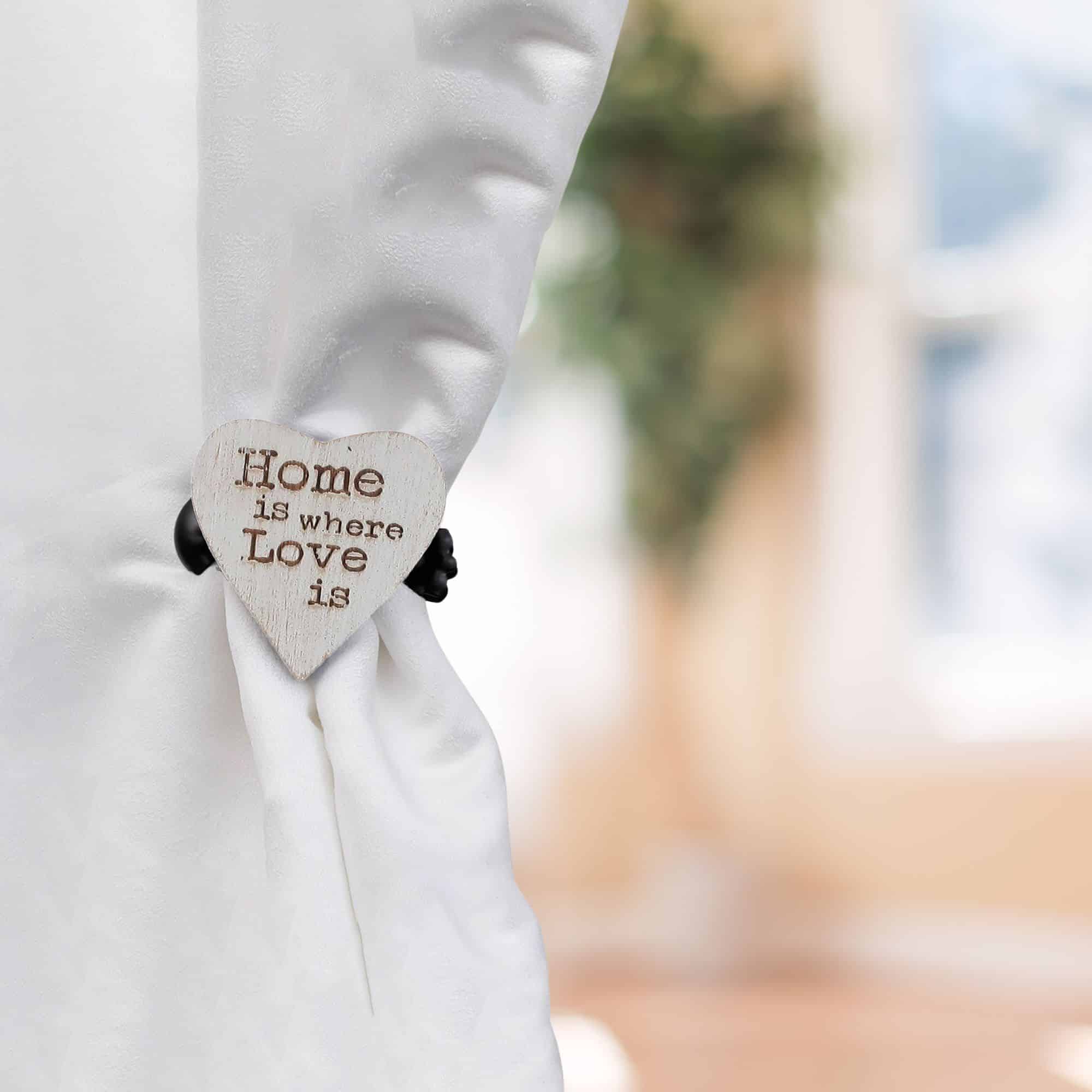 Evideco Set Of 2 Wooden Heart Curtain Tiebacks – Clip Design – White/Gold Home Accessories Tie Backs & Magnets Curtain Clips Wood Curtain Clips