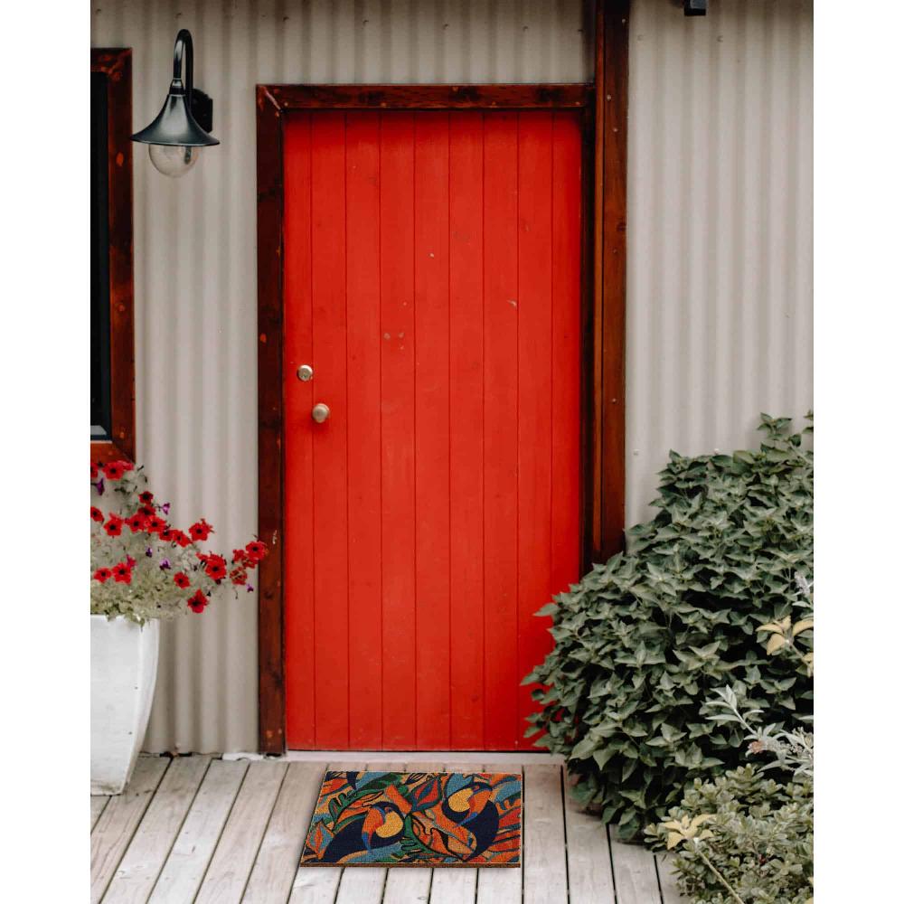 Evideco Sheltered Coconut Door Mat Printed Toucans 24×16 Multicolor Home Accessories Door Mats