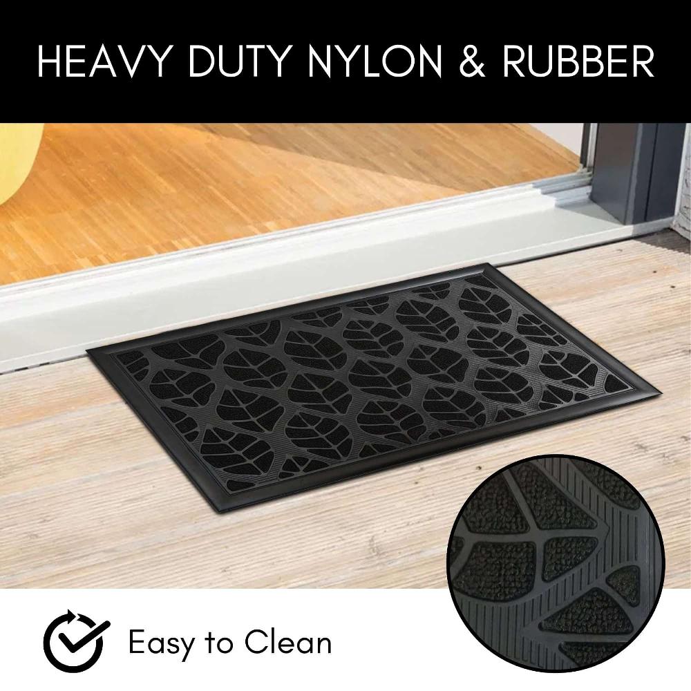 Evideco Sheltered Front Door Mat Central Park Rug 24×16 Black Home Accessories Door Mats Sheltered Door