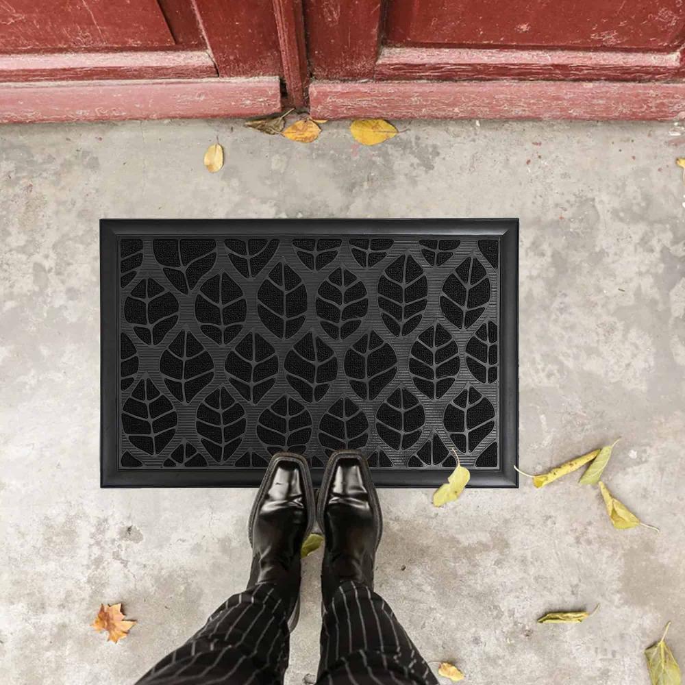 evideco Sheltered Front Door Mat Central Park Rug 24×16 Black Home Accessories Door Mats Sheltered Door