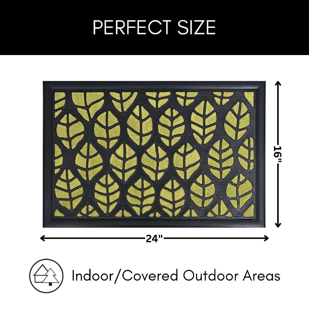 Evideco Sheltered Front Door Mat Central Park Rug 24×16 Green Pistachio Home Accessories Door Mats Sheltered Door