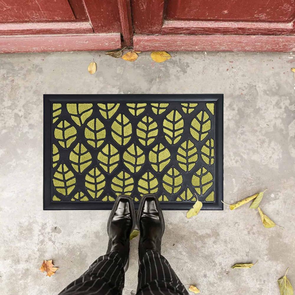 Evideco Sheltered Front Door Mat Central Park Rug 24×16 Green Pistachio Home Accessories Door Mats Sheltered Door