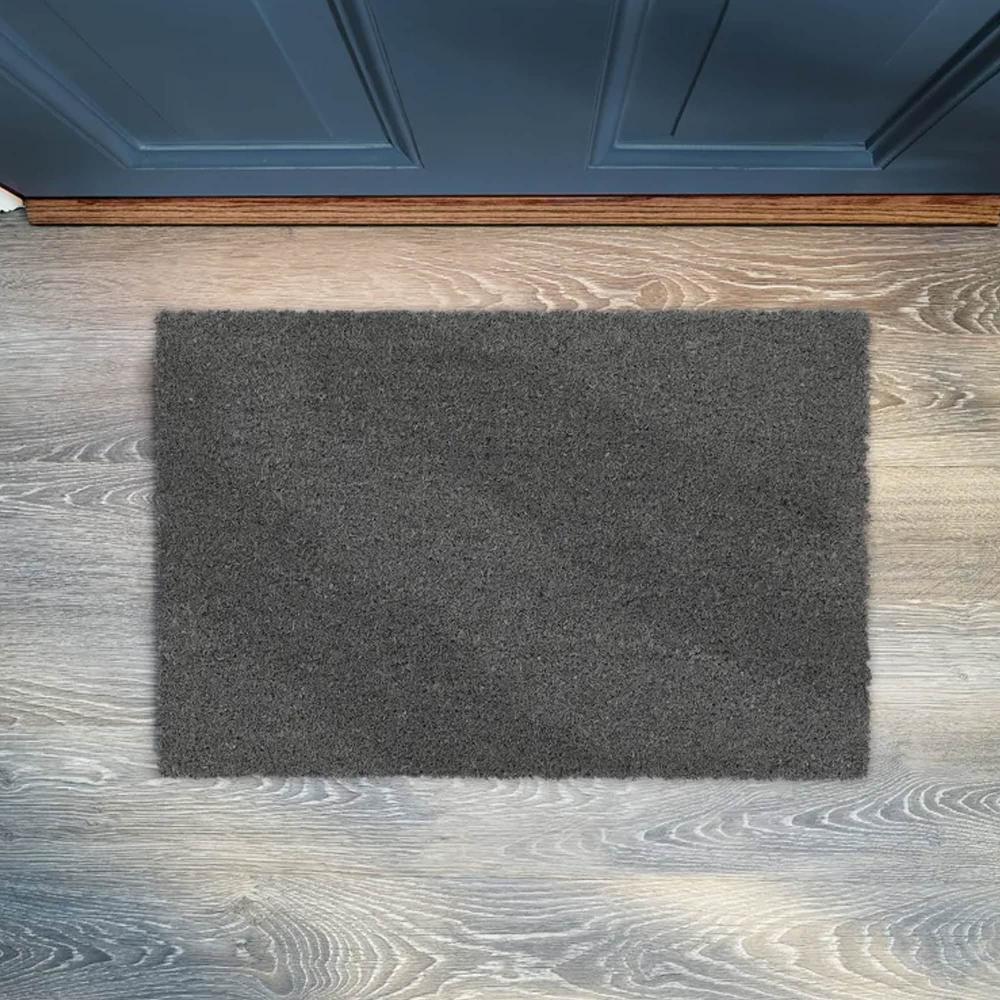 Evideco Sheltered Front Door Mat Coir Coco Fibers Rug 24×13 Gray Home Accessories Door Mats Sheltered Door