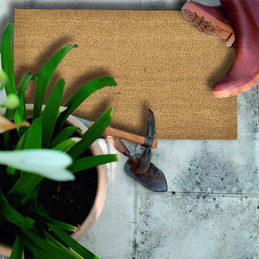 evideco Sheltered Front Door Mat Coir Coco Fibers Rug 24×13 Natural Home Accessories Door Mats Sheltered Door