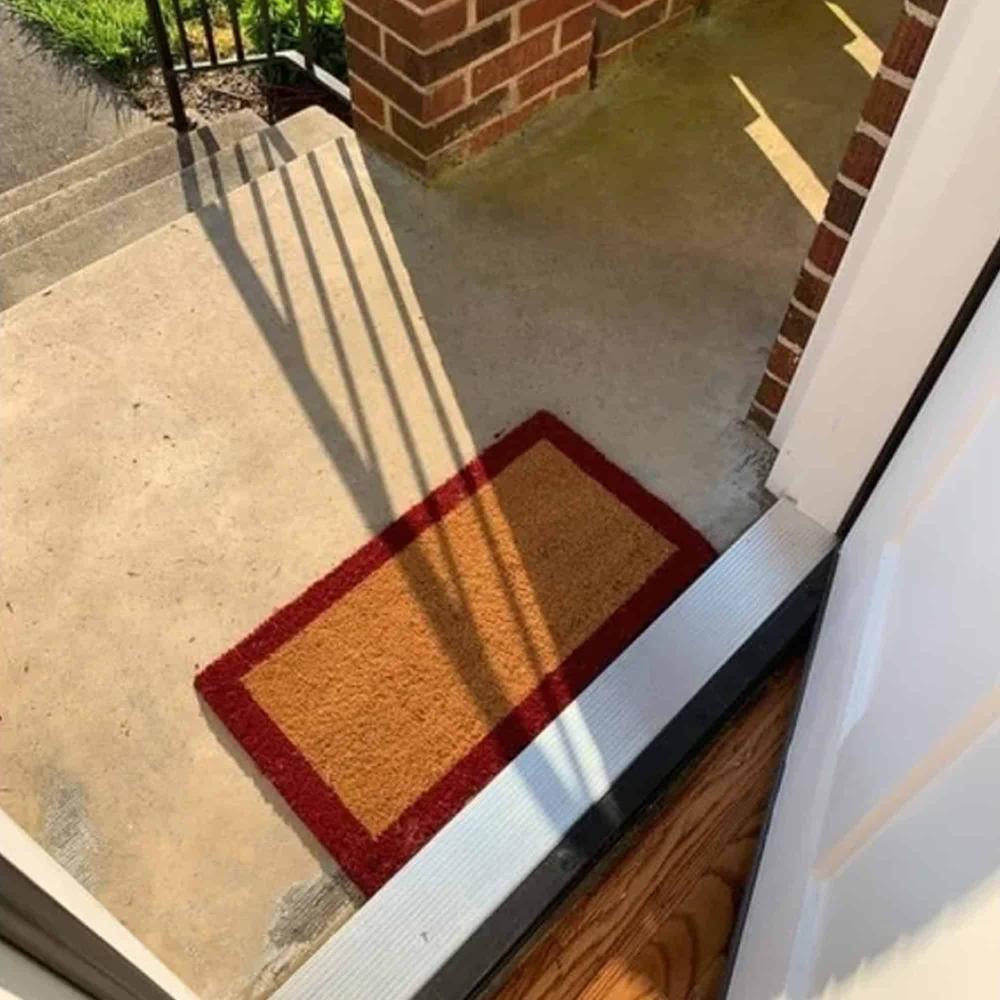 Evideco Sheltered Front Door Mat Coir Coco Fibers Rug 24×13 Natural-Border Red Home Accessories Door Mats Sheltered Door