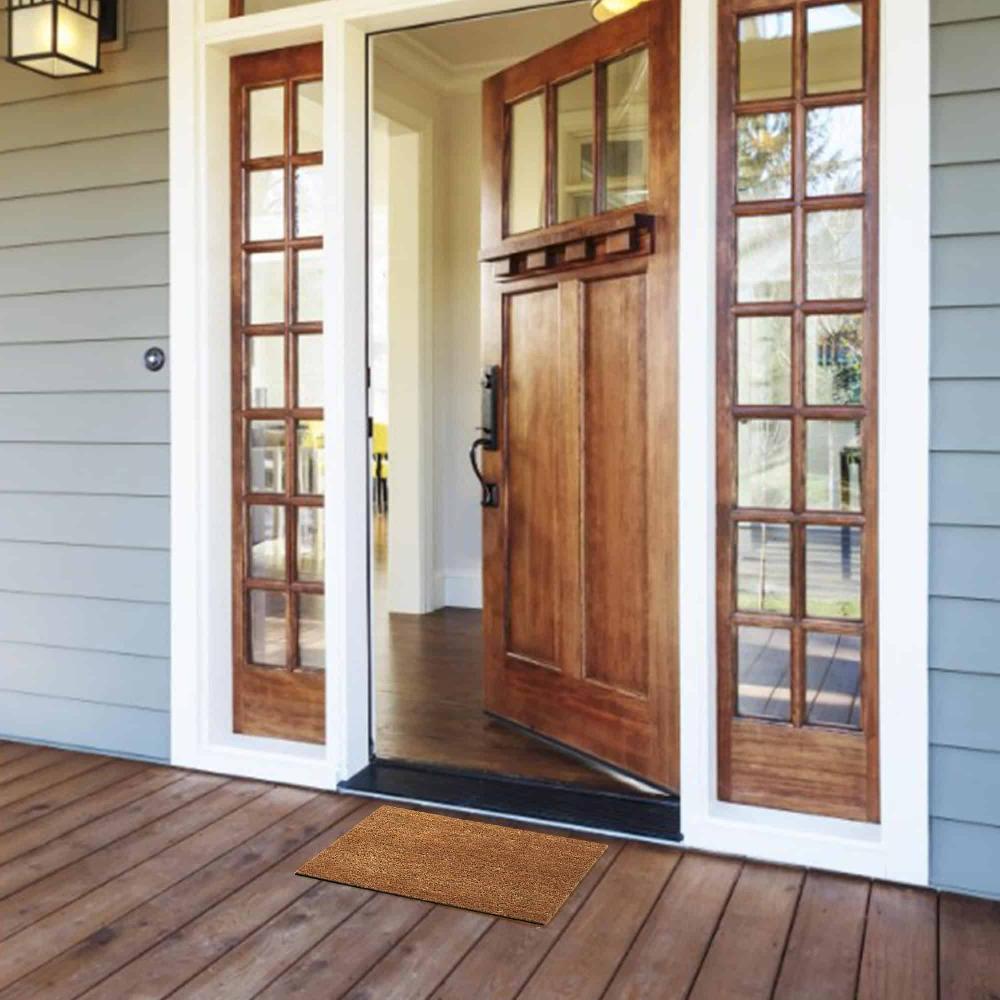 Evideco Sheltered Front Door Mat Coir Coco Fibers Rug 24×16 Natural Home Accessories Door Mats Sheltered Door