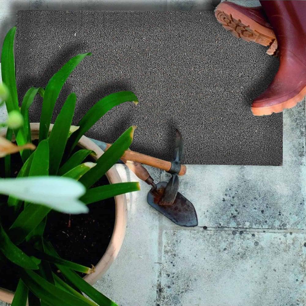 evideco Sheltered Front Door Mat Coir Coco Fibers Rug 24×13 Gray Home Accessories Door Mats Sheltered Door