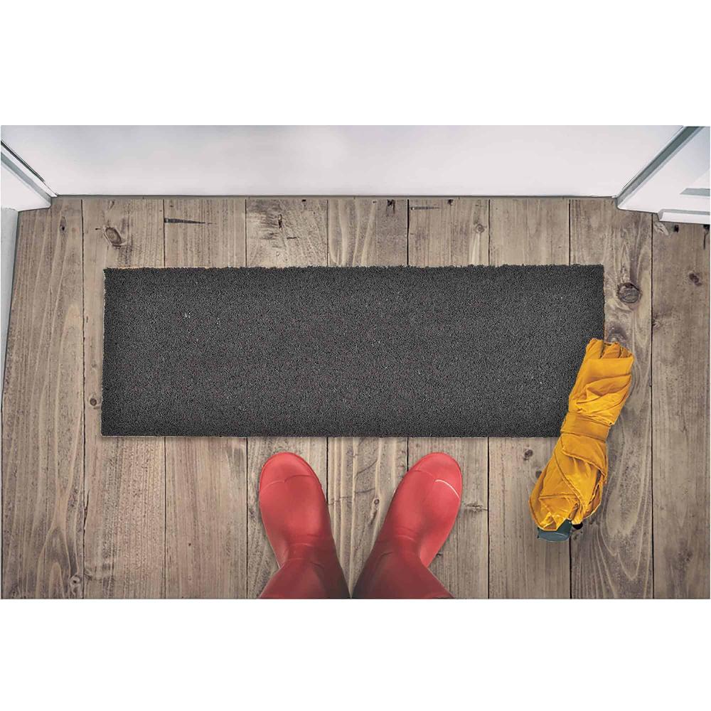 Evideco Sheltered Long Front Door Mat Coir Coco Fibers Rug 30×10 Gray Home Accessories Door Mats Sheltered Door