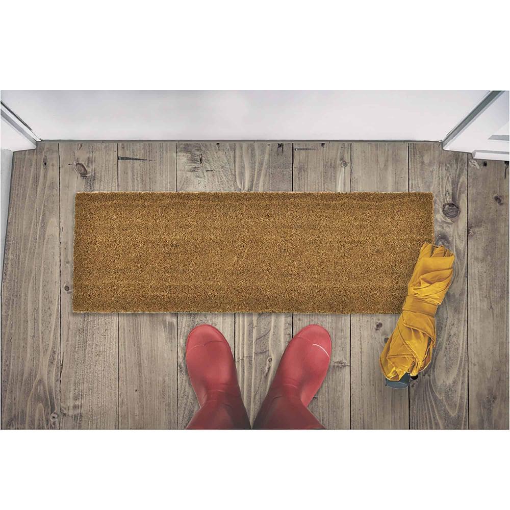 Evideco Sheltered Long Front Door Mat Coir Coco Fibers Rug 30×10 Natural Home Accessories Door Mats Sheltered Door