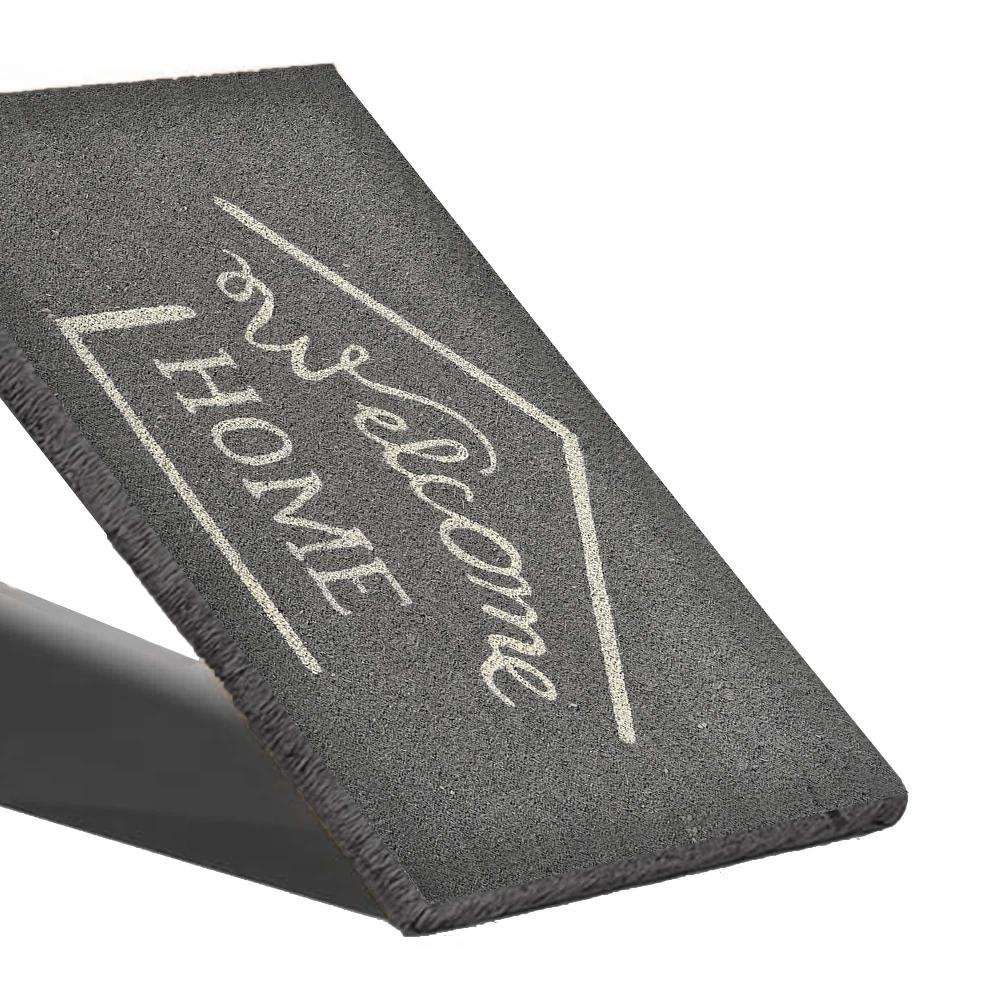 Evideco Sheltered Printed Front Door Mat Welcome Home Coir Coco Fibers Rug 24×16 Gray Home Accessories Door Mats Sheltered Door