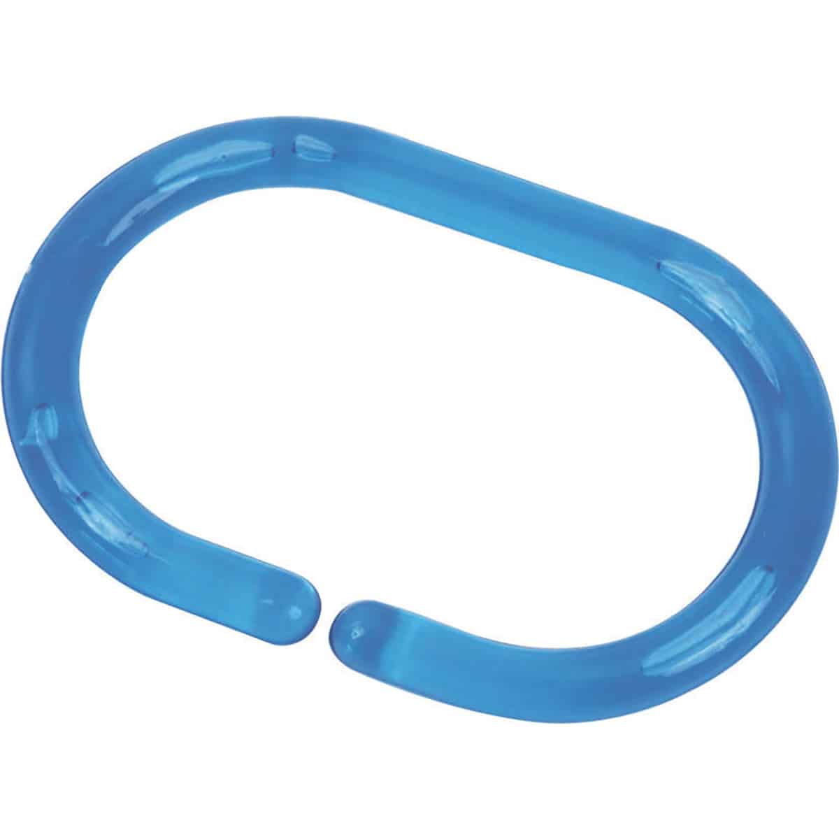 evideco Shower Curtain Rings Plastic Hooks Solid And Clear Color Set of 12 Clear Light Blue Shower Accessories Shower Curtain Hook