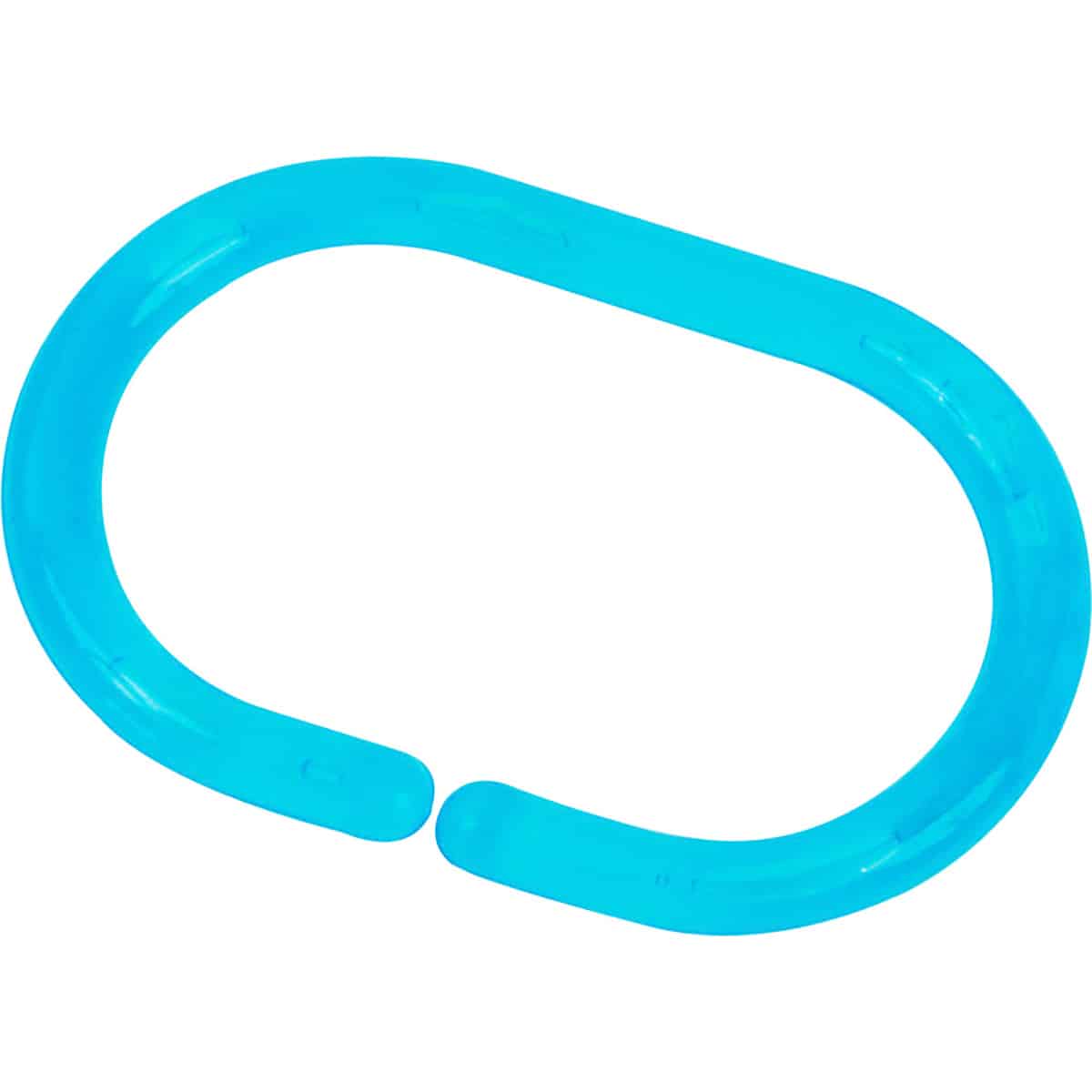 Evideco Shower Curtain Rings Plastic Hooks Solid And Clear Color Set Of 12 Clear Turquoise Blue Shower Accessories Shower Curtain Hook