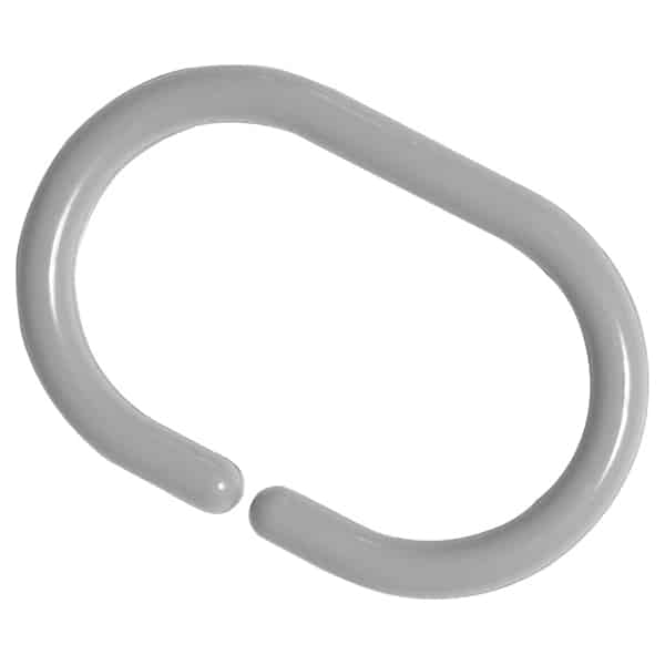 Evideco Shower Curtain Rings Plastic Hooks Solid And Clear Color Set Of 12 Solid Pearly Gray Shower Accessories Shower Curtain Hook