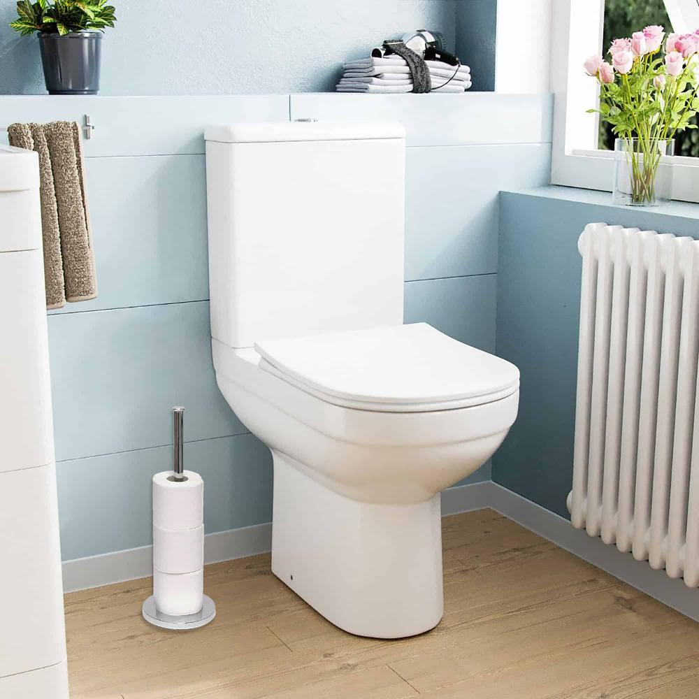 evideco Silver Toilet Paper Holder Stand Toilet Seats & Accessories Toilet Paper Holders & Dispensers