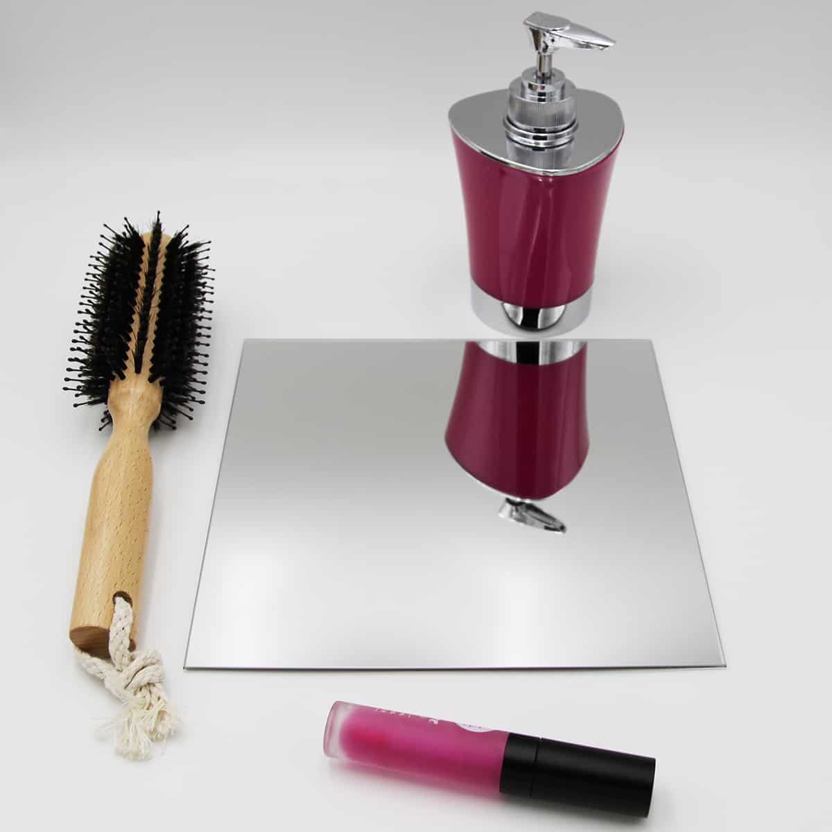 Evideco Small Decorative Wall Self Adhesive Square Shaped Mirrors – Set Of 4 Bathroom Accessories Adhesive Wall Mirrors