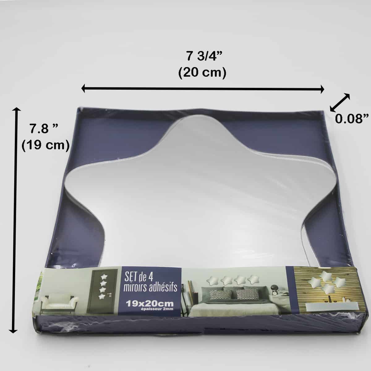 Evideco Small Decorative Wall Self Adhesive Star Shaped Mirrors – Set Of 4 Bathroom Accessories Adhesive Wall Mirrors