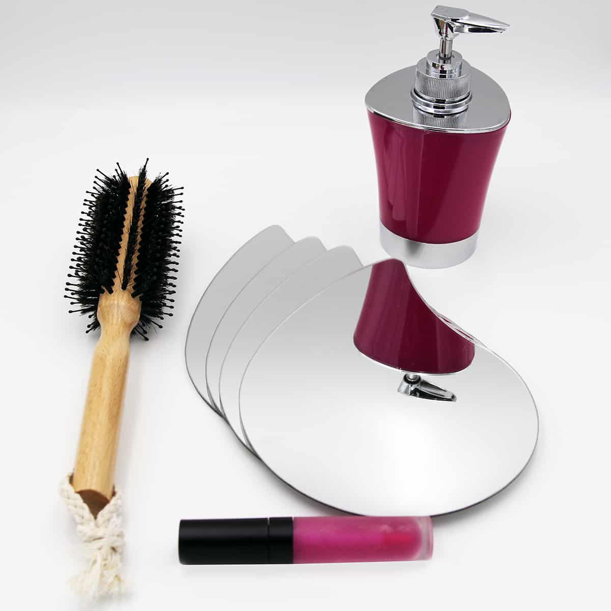 Evideco Small Decorative Wall Self Adhesive Water Drop Shaped Mirrors – Set Of 4 Bathroom Accessories Adhesive Wall Mirrors