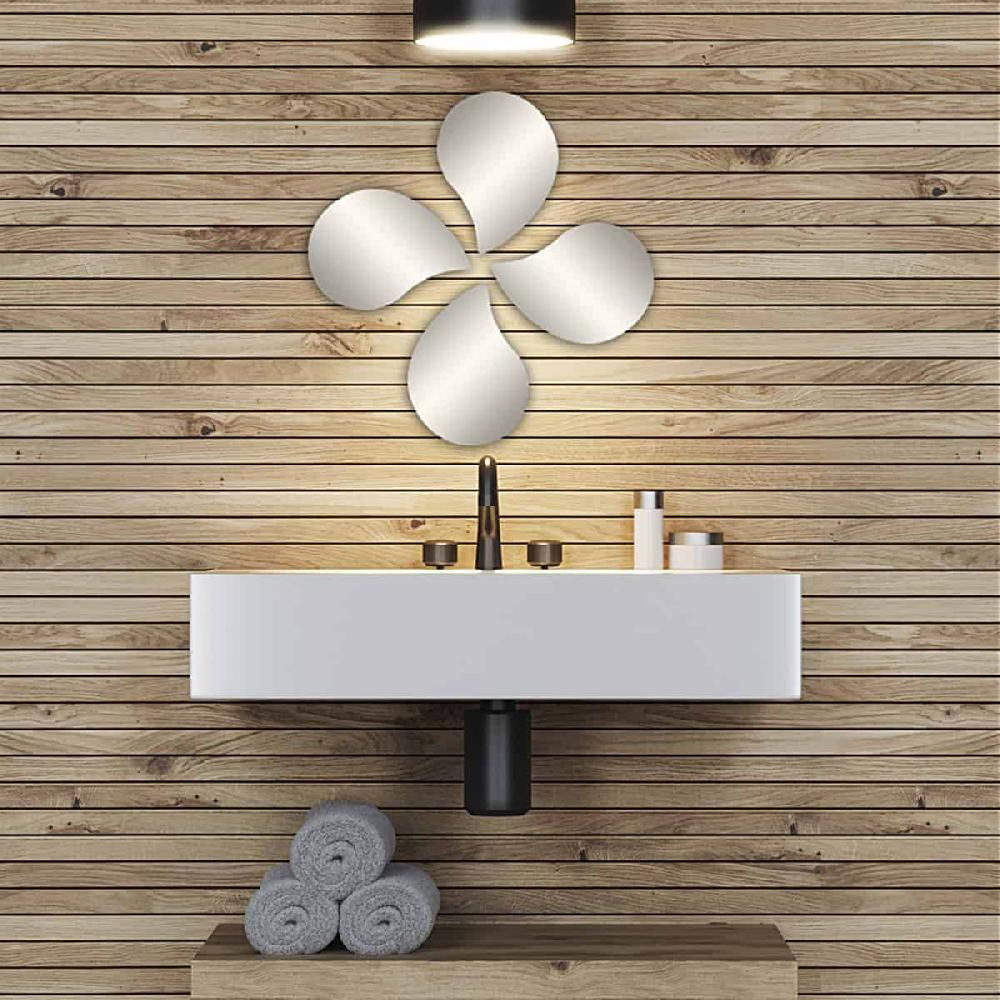 Evideco Small Decorative Wall Self Adhesive Water Drop Shaped Mirrors – Set Of 4 Bathroom Accessories Adhesive Wall Mirrors