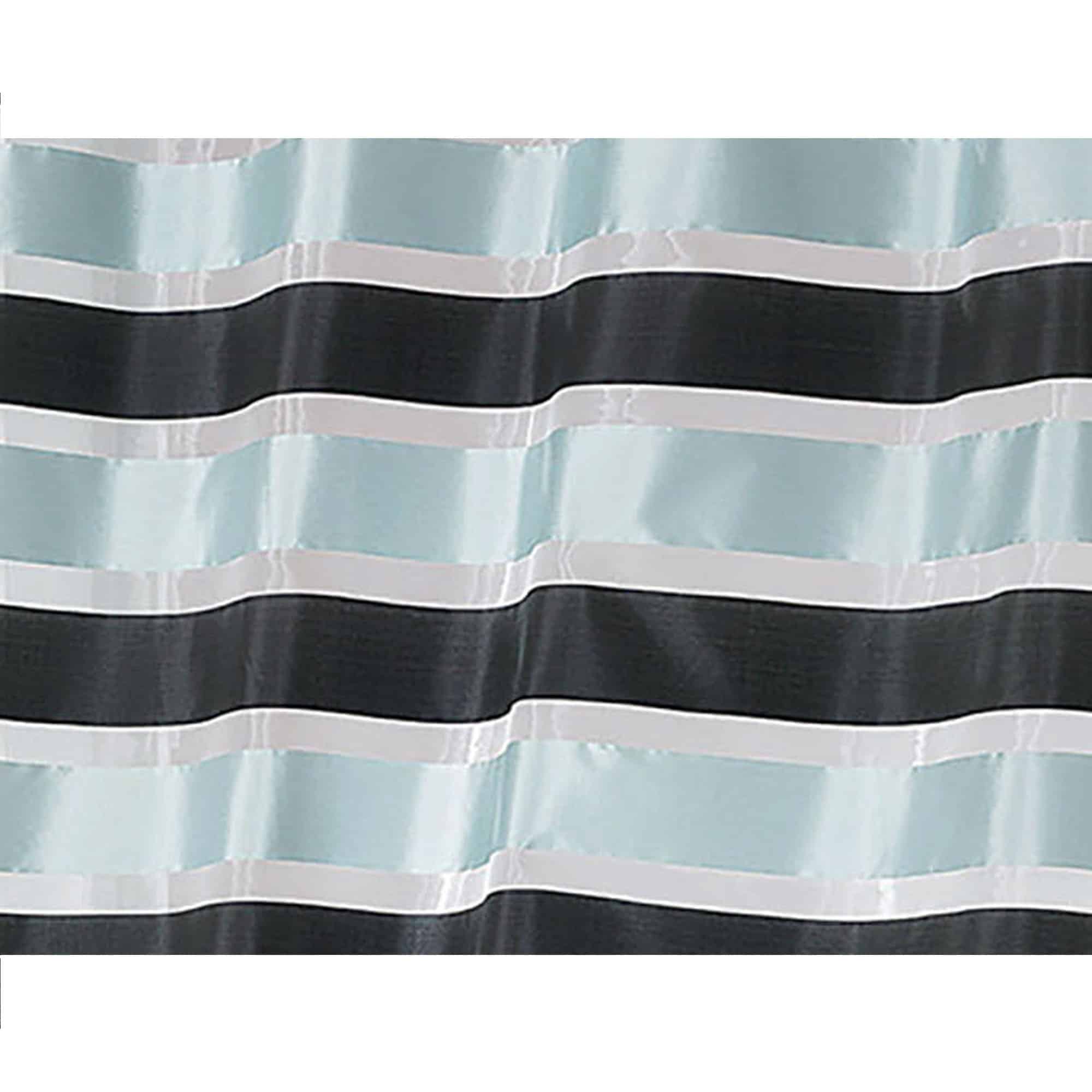 Evideco Striped Sheer Curtain Panel – Black And Blue Gray Light-Filtering Drape For Modern Home Décor 95 X 55 Inches Home Accessories Window Curtains Striped Sheers