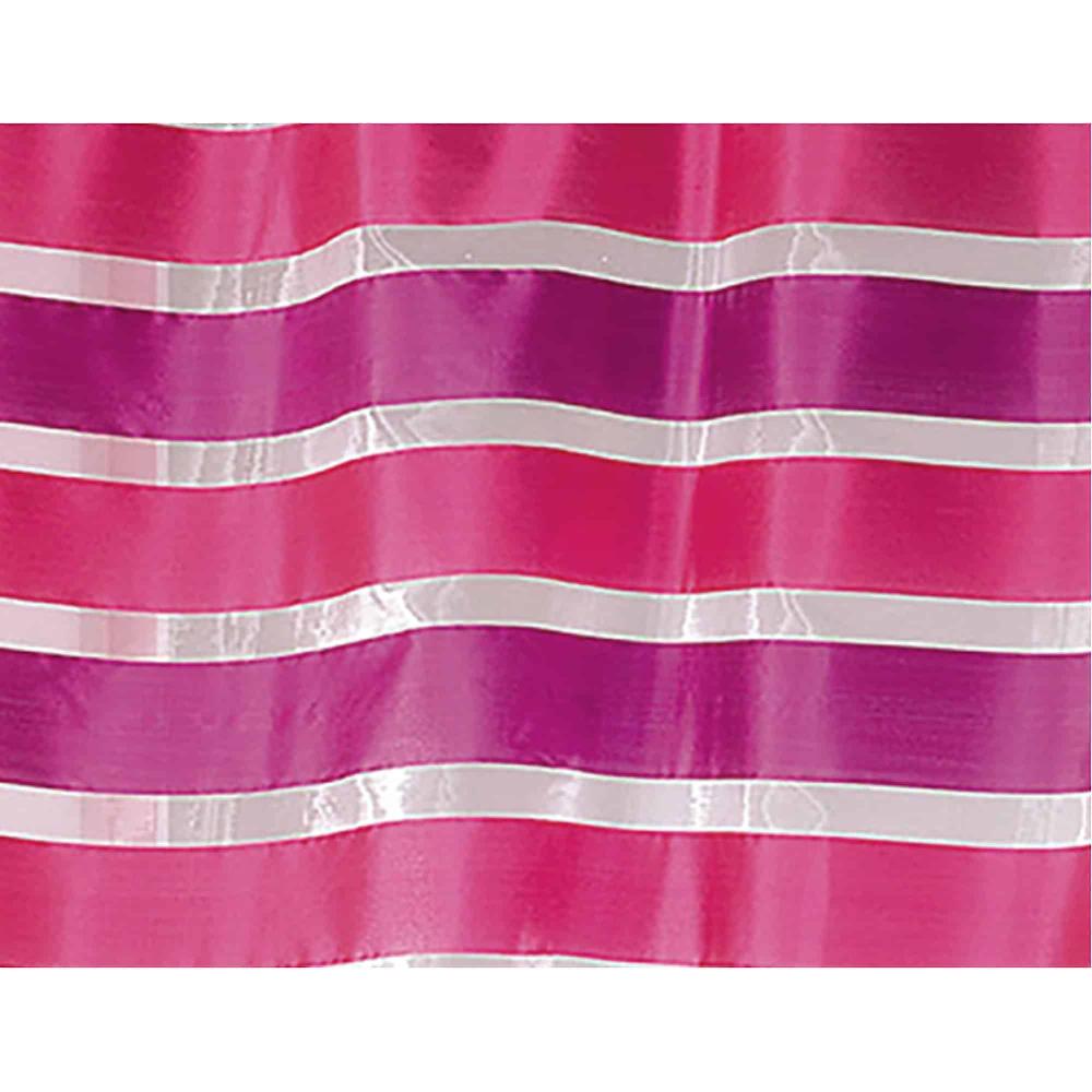 Evideco Striped Sheer Curtain Panel – Bright Pink And Fuchsia Light-Filtering Drape For Modern Home Décor 95 X 55 Inches Home Accessories Window Curtains Striped Sheers