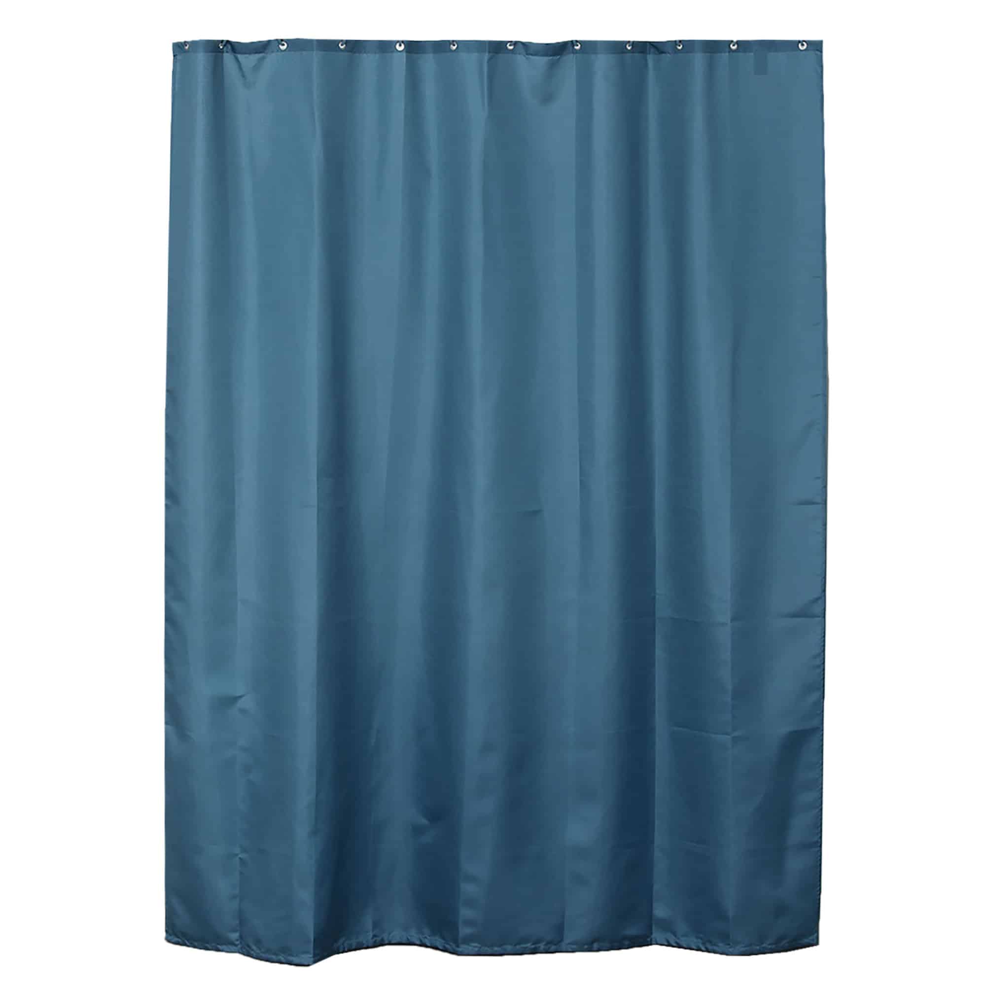 Evideco Tahitian Blue Extra Long Shower Curtain Polyester 12 Rings 79″L X 71″W Shower Accessories Shower Curtains