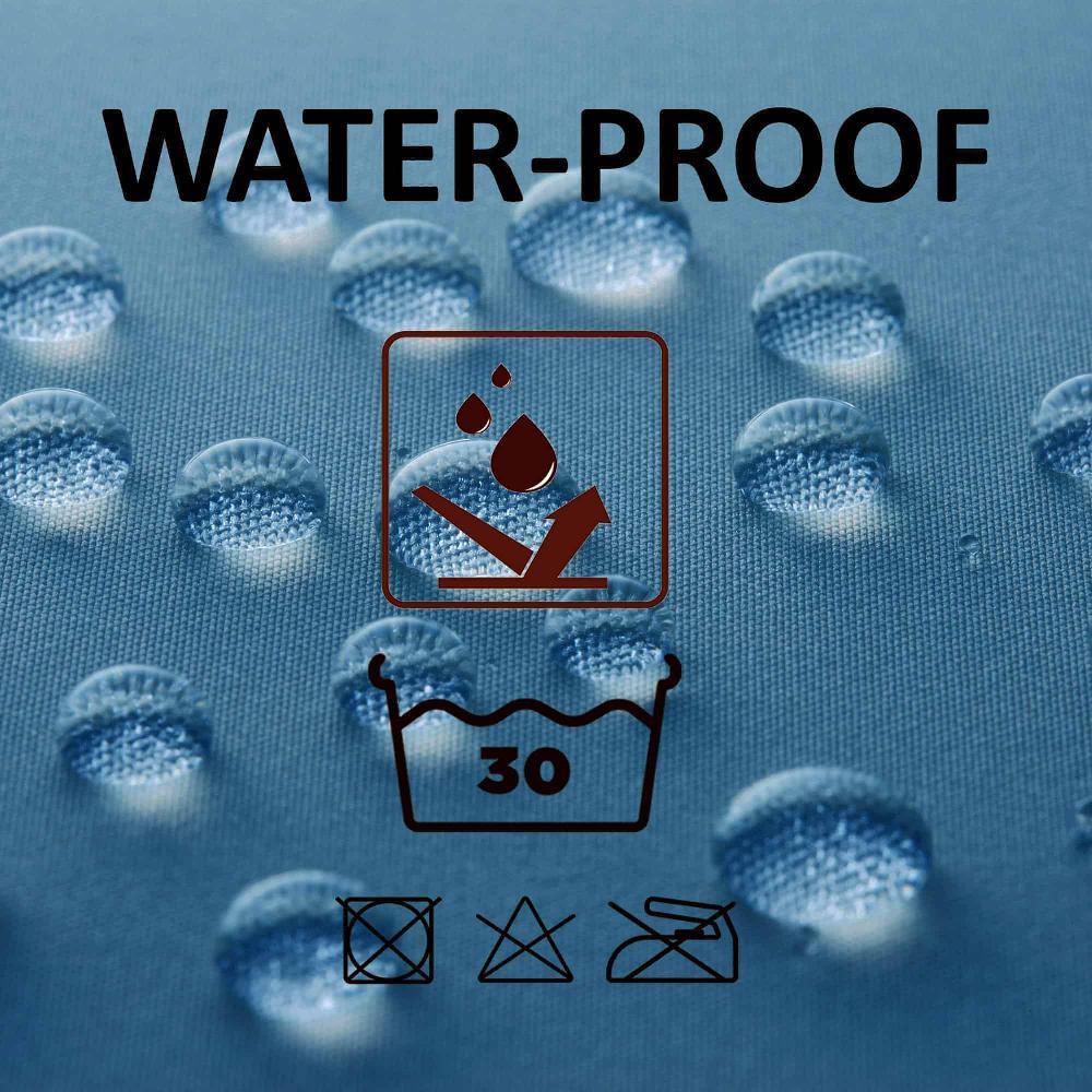 evideco Tahitian Blue Extra Long Shower Curtain Polyester 12 Rings 79″L x 71″W Shower Accessories Shower Curtains