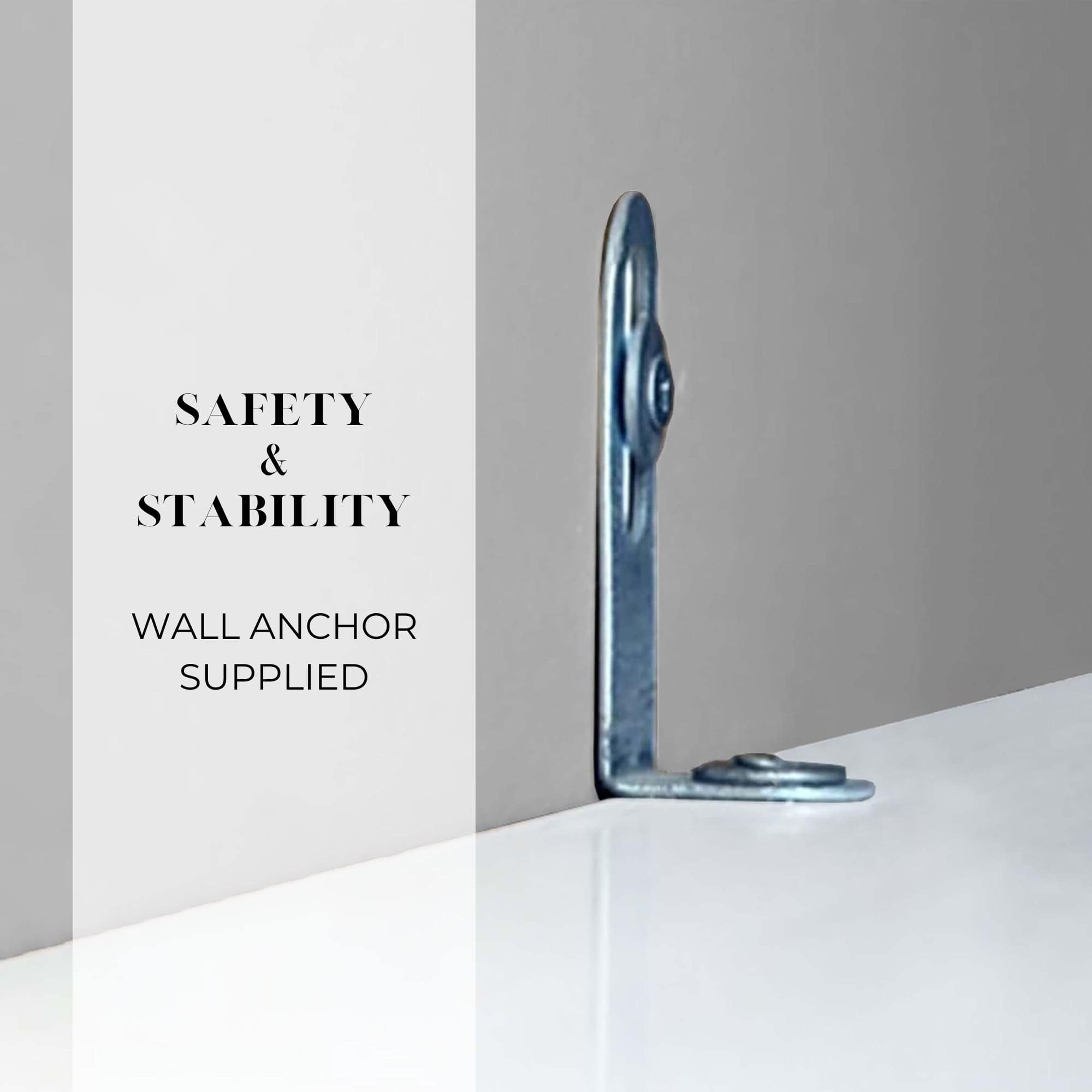 Evideco Tall White Bathroom Storage Cabinet With Open Shelves And Vented Door Santorin Collection Bathroom Storage & Furniture Tower Cabinets