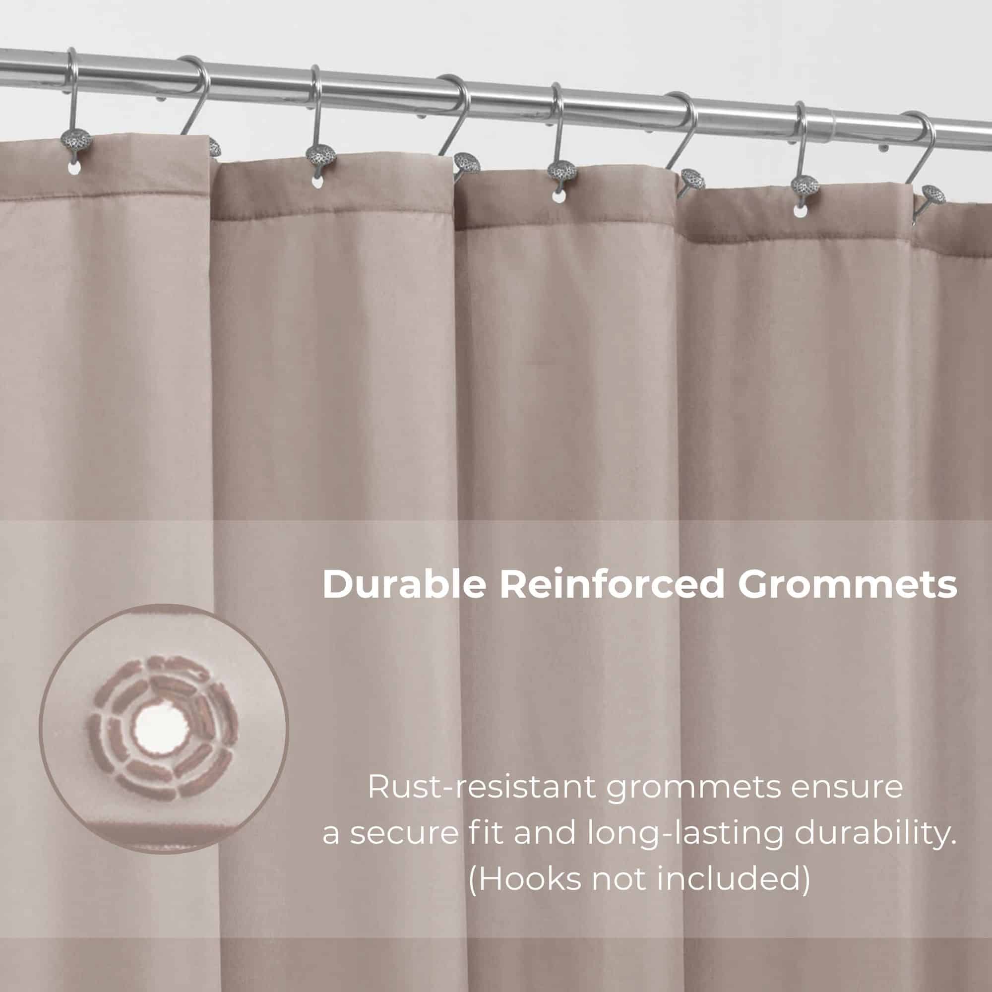 Evideco Taupe Extra Long Waterproof Shower Curtain Liner 71×79 Inches Shower Accessories Shower Curtains