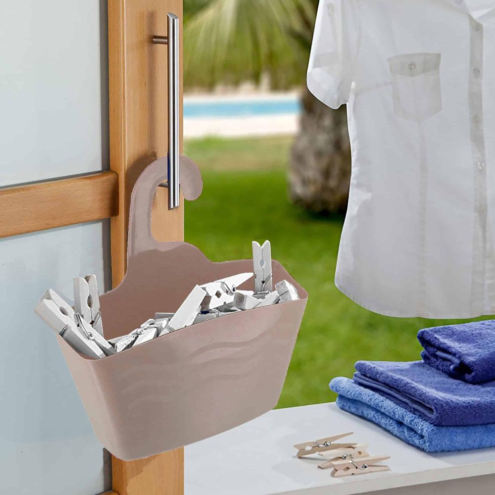 evideco Taupe Hanging Shower Caddy Organizer Plastic Basket Bathroom Storage & Furniture Bath Caddies