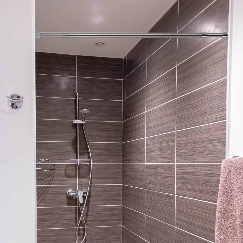 Evideco Tension Adjustable Shower Curtain Rod 28-47 Inches Chrome Stainless Steel Shower Accessories Shower Curtain Rods