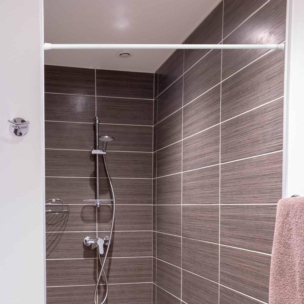 Evideco Tension Adjustable Shower Curtain Rod 43-79 Inches White Shower Accessories Shower Curtain Rods