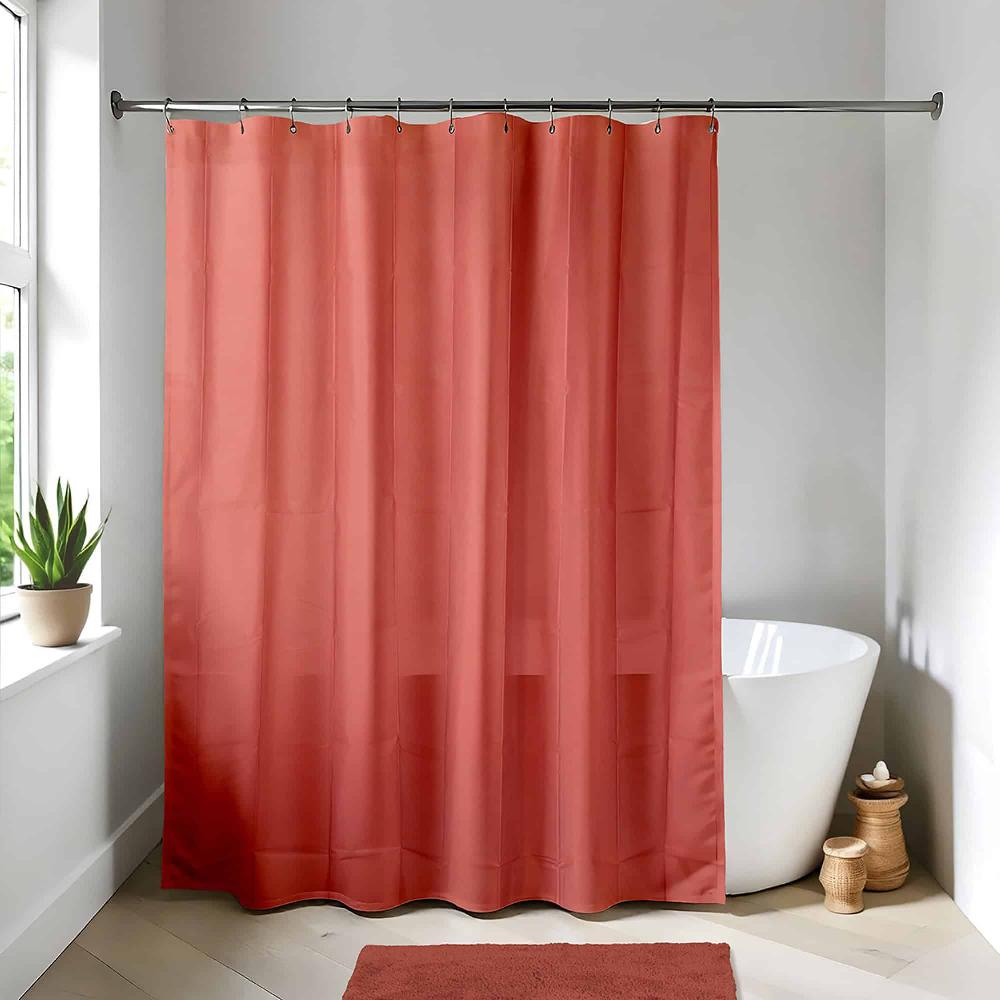 evideco Terracotta Extra Long Waterproof Shower Curtain Liner 71×79 Inches Shower Accessories Shower Curtains