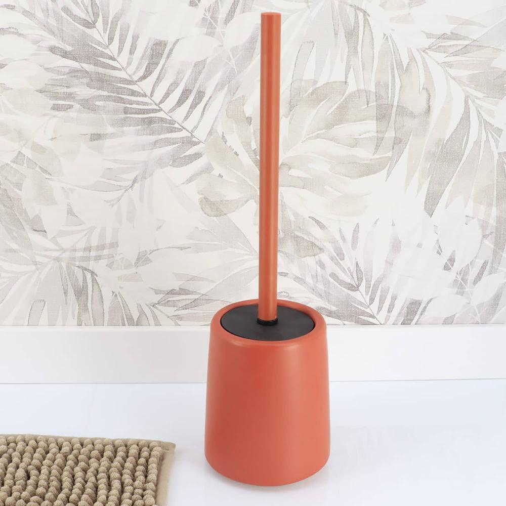 evideco Terracotta Stoneware Toilet Bowl Brush and Holder – Unique and Rustic Round Shape for Efficient and Effective Cleaning Toilet Seats & Accessories Toilet Brushes