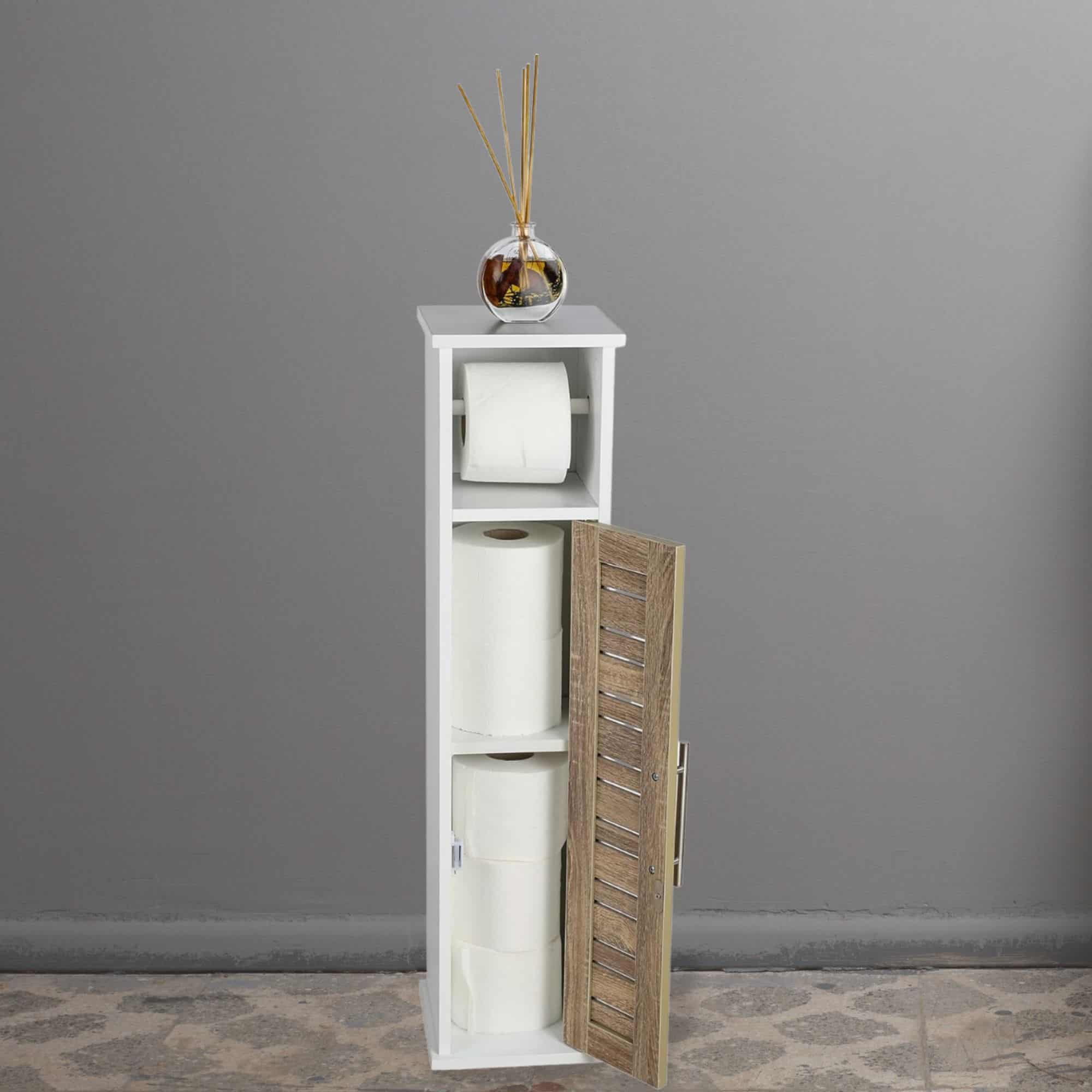 Evideco Toilet Paper Storage Cabinet With Dispenser Compact Toilet Organizer For Bathroom Storage – Stockholm Collection Bathroom Storage & Furniture Collection Stockholm