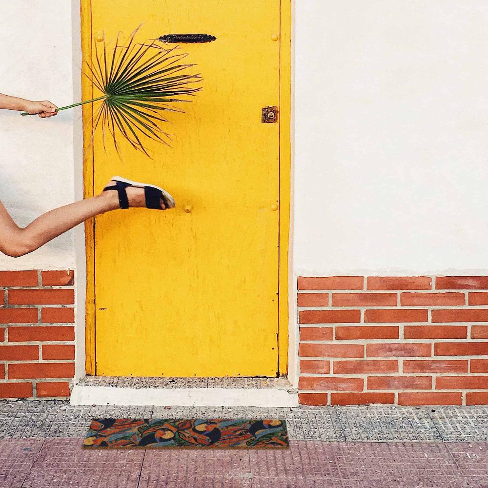 Evideco Toucans 30×10 Long Sheltered Front Door Mat Coco Multicolor Home Accessories Door Mats