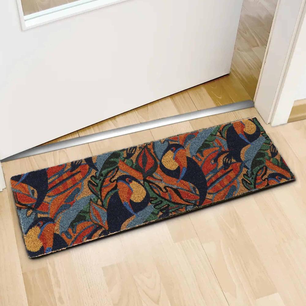 evideco Toucans 30×10 Long Sheltered Front Door Mat Coco Multicolor Home Accessories Door Mats