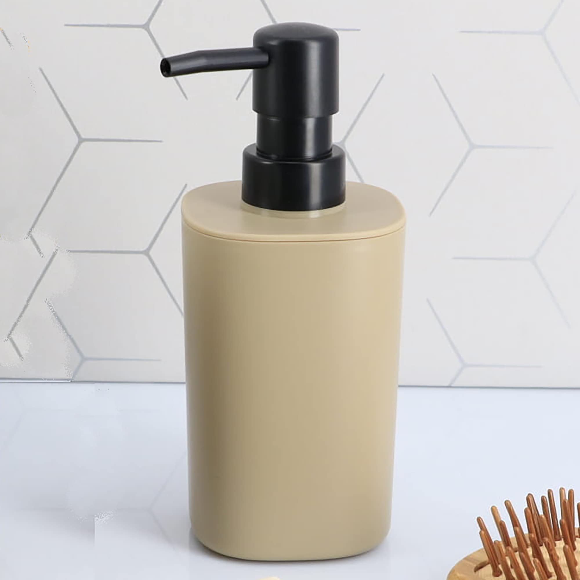 Evideco Trendy Beige Bathroom Set – Includes Tumbler Soap Dispenser And Soap Dish – Set Of 3 Accessories Bathroom Accessories Bath Coordinate Sets