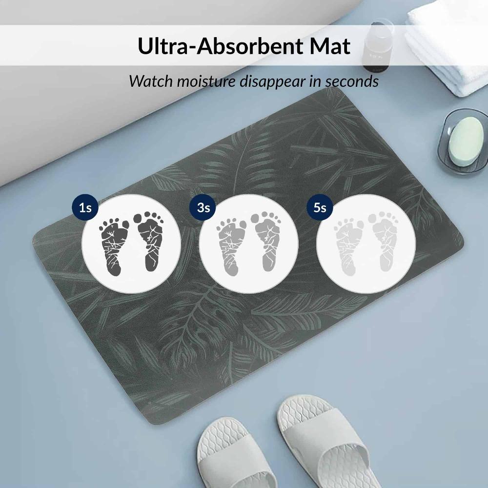 Evideco Tropical Night Bath Mat 24×18 – Ultra Absorbent Quick Dry Rug With Anti-Slip Rubber Backing Bathroom Mats & Rugs Bath Rugs