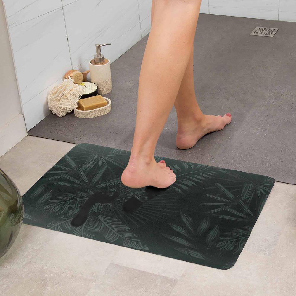 evideco Tropical Night Bath Mat 24×18 – Ultra Absorbent Quick Dry Rug with Anti-Slip Rubber Backing Bathroom Mats & Rugs Bath Rugs