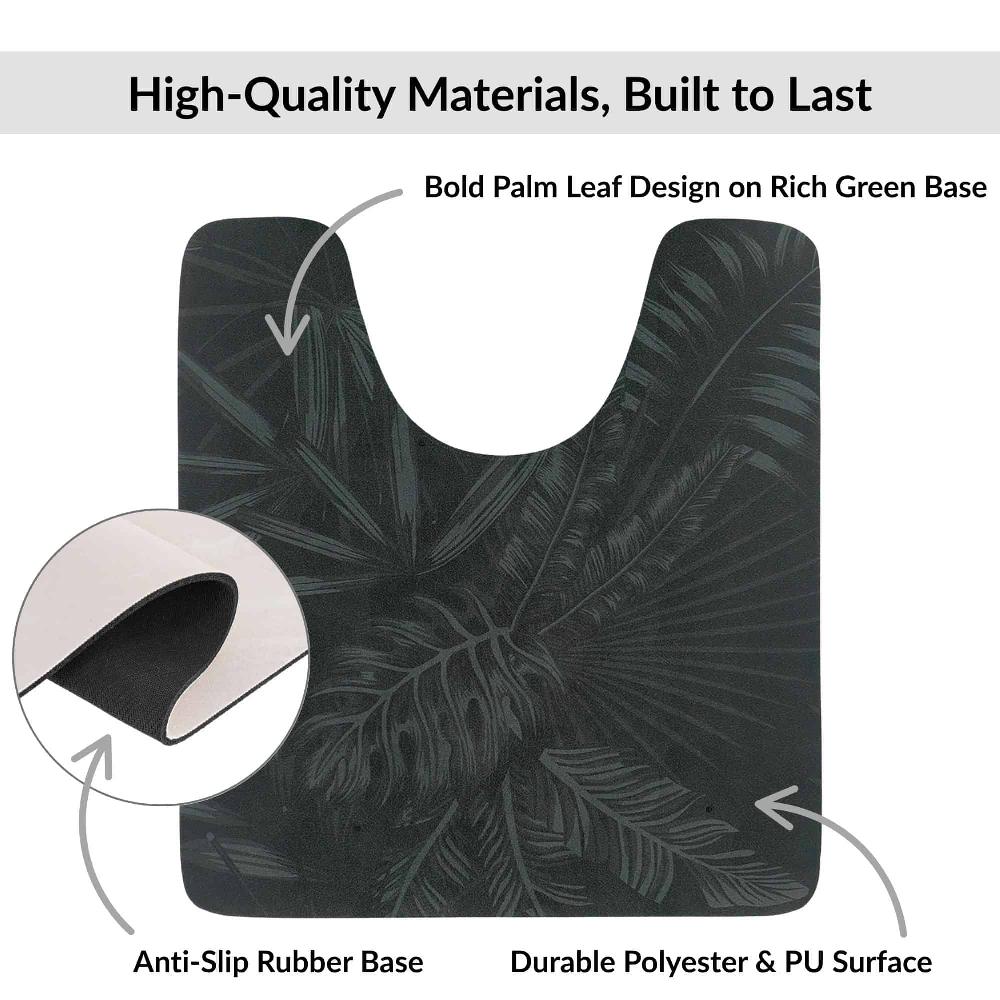 Evideco Tropical Night Contour Bath Mat 20×18 – Ultra Absorbent Quick Dry Rug With Anti-Slip Rubber Backing Bathroom Mats & Rugs Toilet Contour Rugs