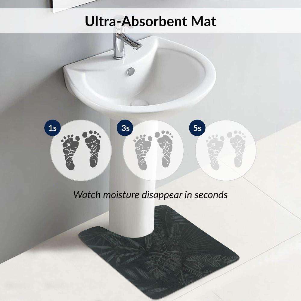 Evideco Tropical Night Contour Bath Mat 20×18 – Ultra Absorbent Quick Dry Rug With Anti-Slip Rubber Backing Bathroom Mats & Rugs Toilet Contour Rugs