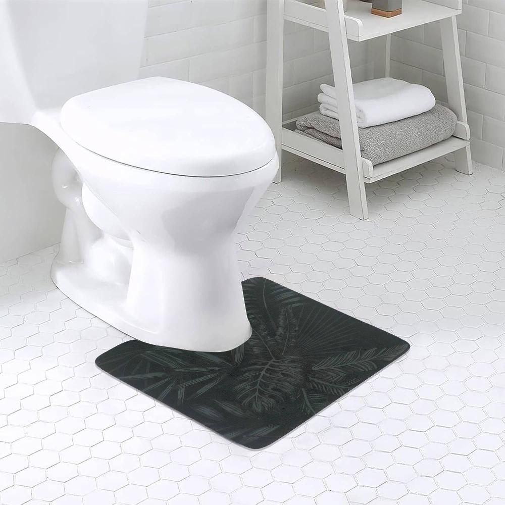 evideco Tropical Night Contour Bath Mat 20×18 – Ultra Absorbent Quick Dry Rug with Anti-Slip Rubber Backing Bathroom Mats & Rugs Toilet Contour Rugs