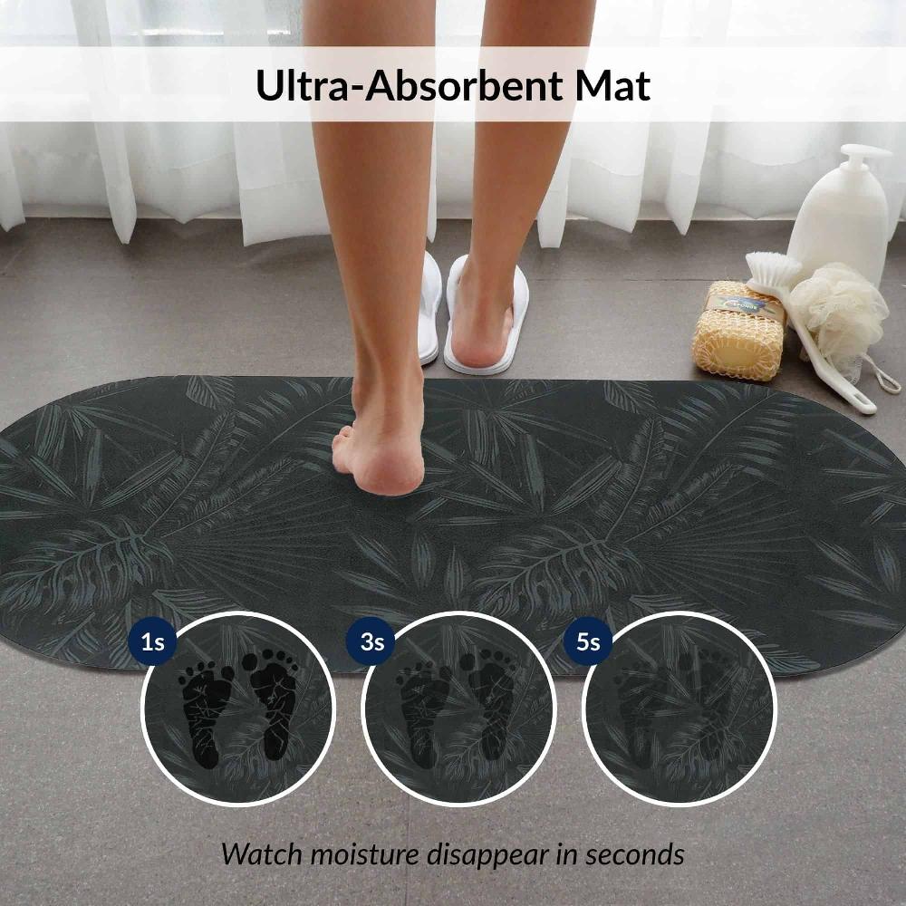 Evideco Tropical Night Runner Bath Mat 40×18 – Ultra Absorbent Quick Dry Rug With Anti-Slip Rubber Backing Bathroom Mats & Rugs Bath Mat Runners